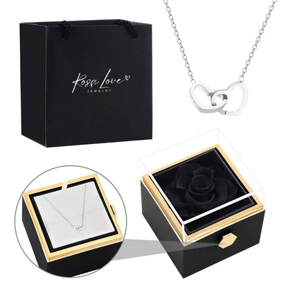 Coffret Rose Éternelle   Collier Gravé