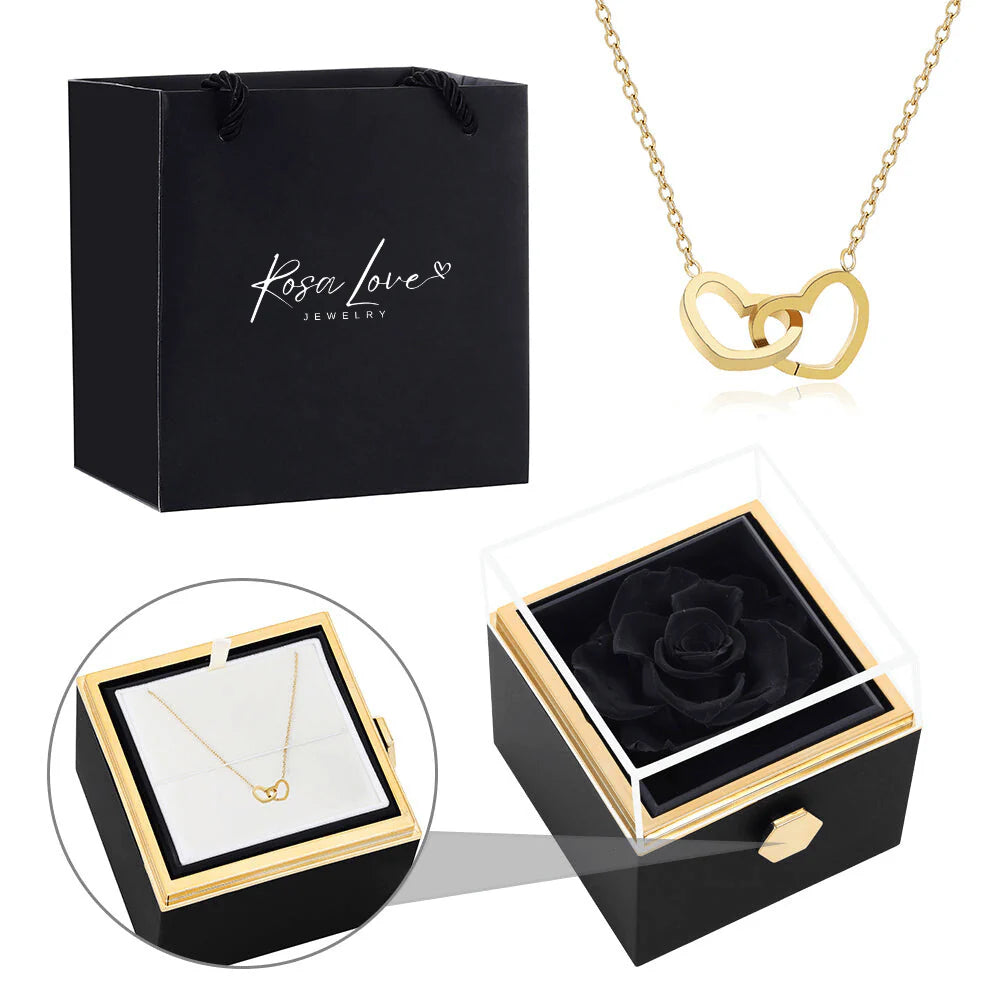 Coffret Rose Éternelle   Collier Gravé