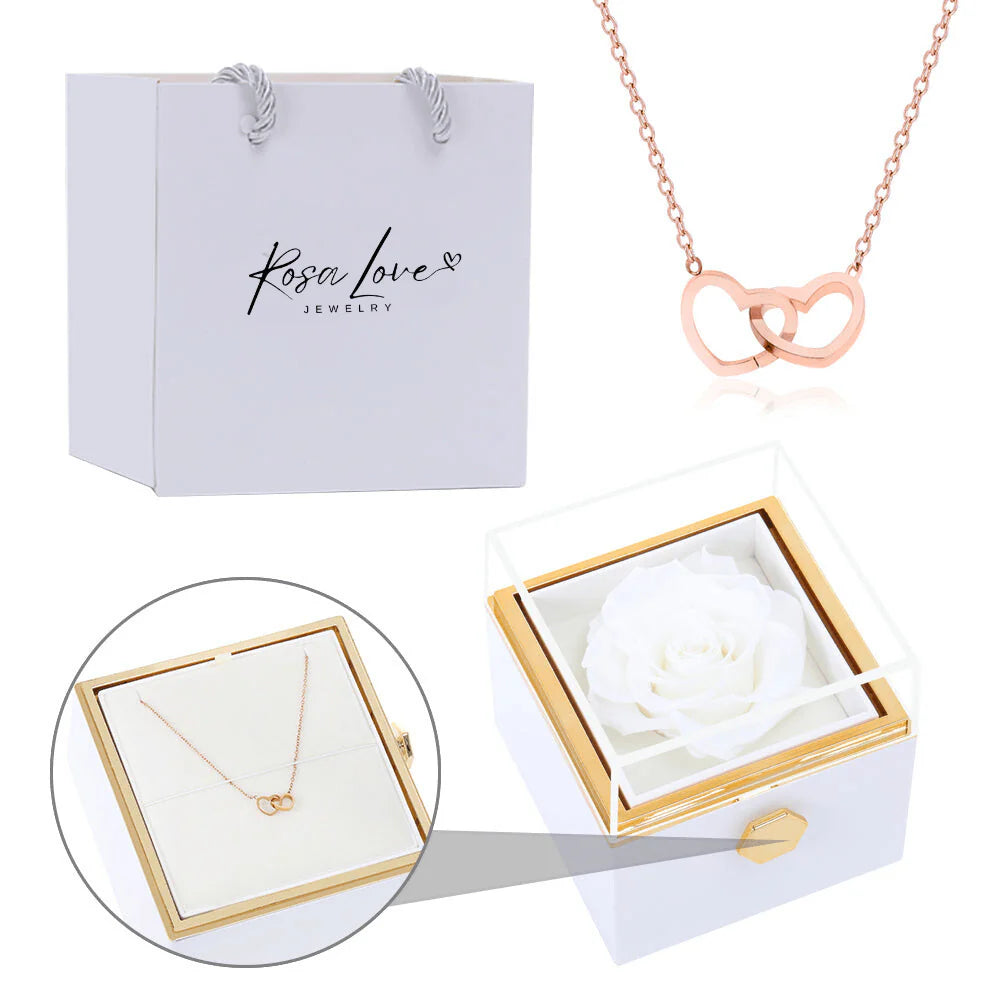 Coffret Rose Éternelle   Collier Gravé