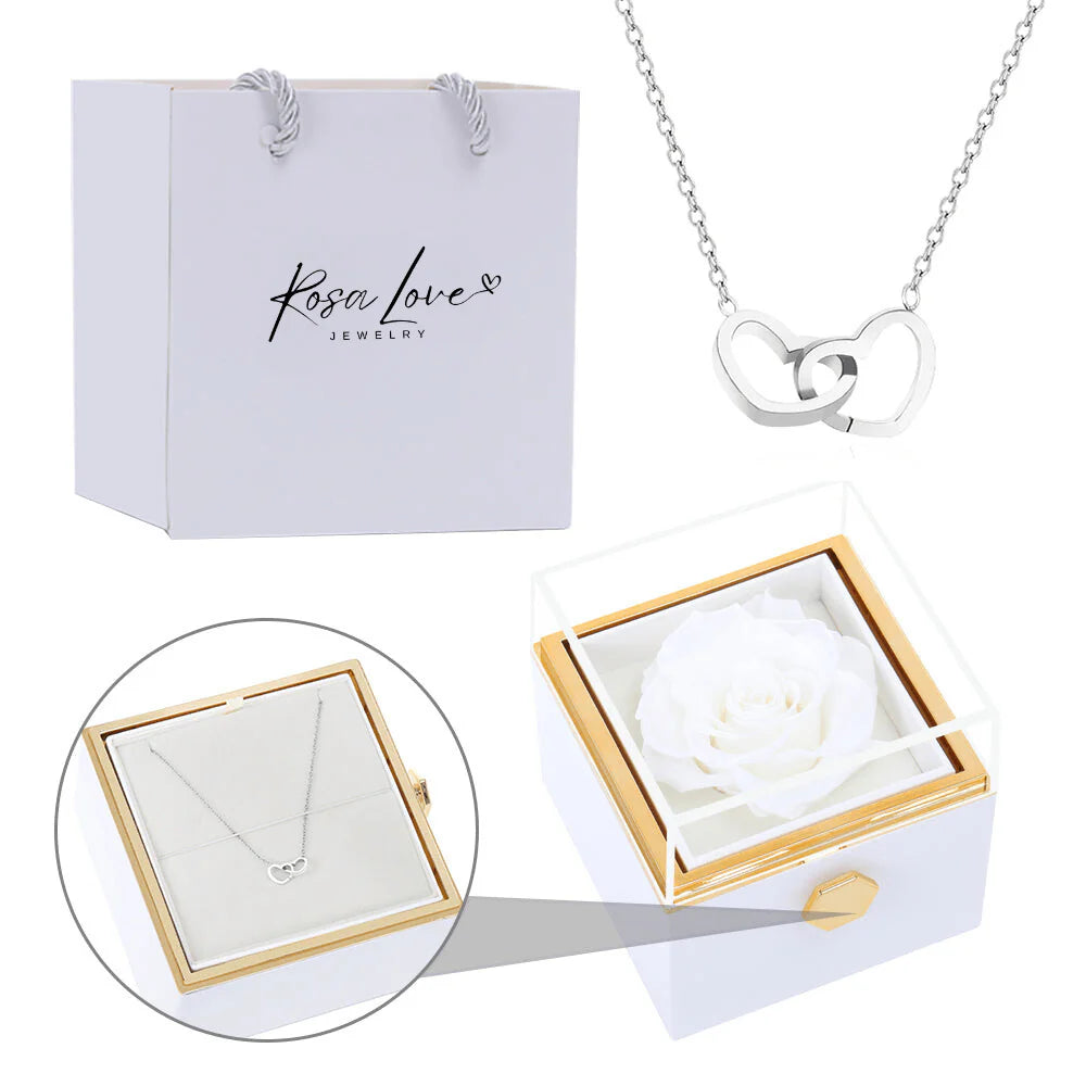 Coffret Rose Éternelle   Collier Gravé