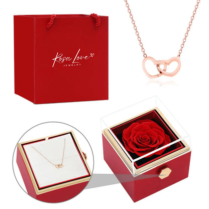 Coffret Rose Éternelle   Collier Gravé