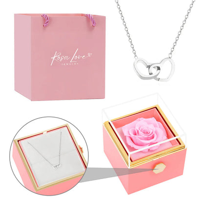 Coffret Rose Éternelle   Collier Gravé