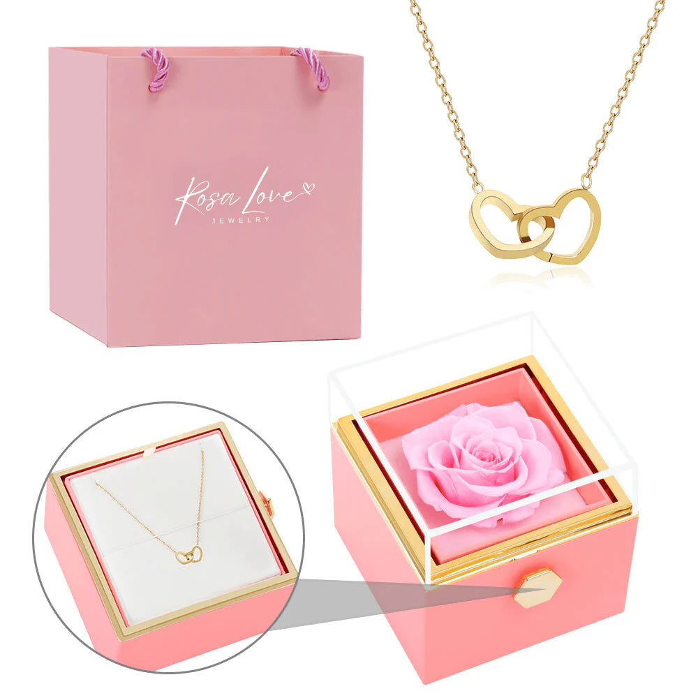 Coffret Rose Éternelle   Collier Gravé