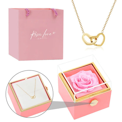 Coffret Rose Éternelle   Collier Gravé