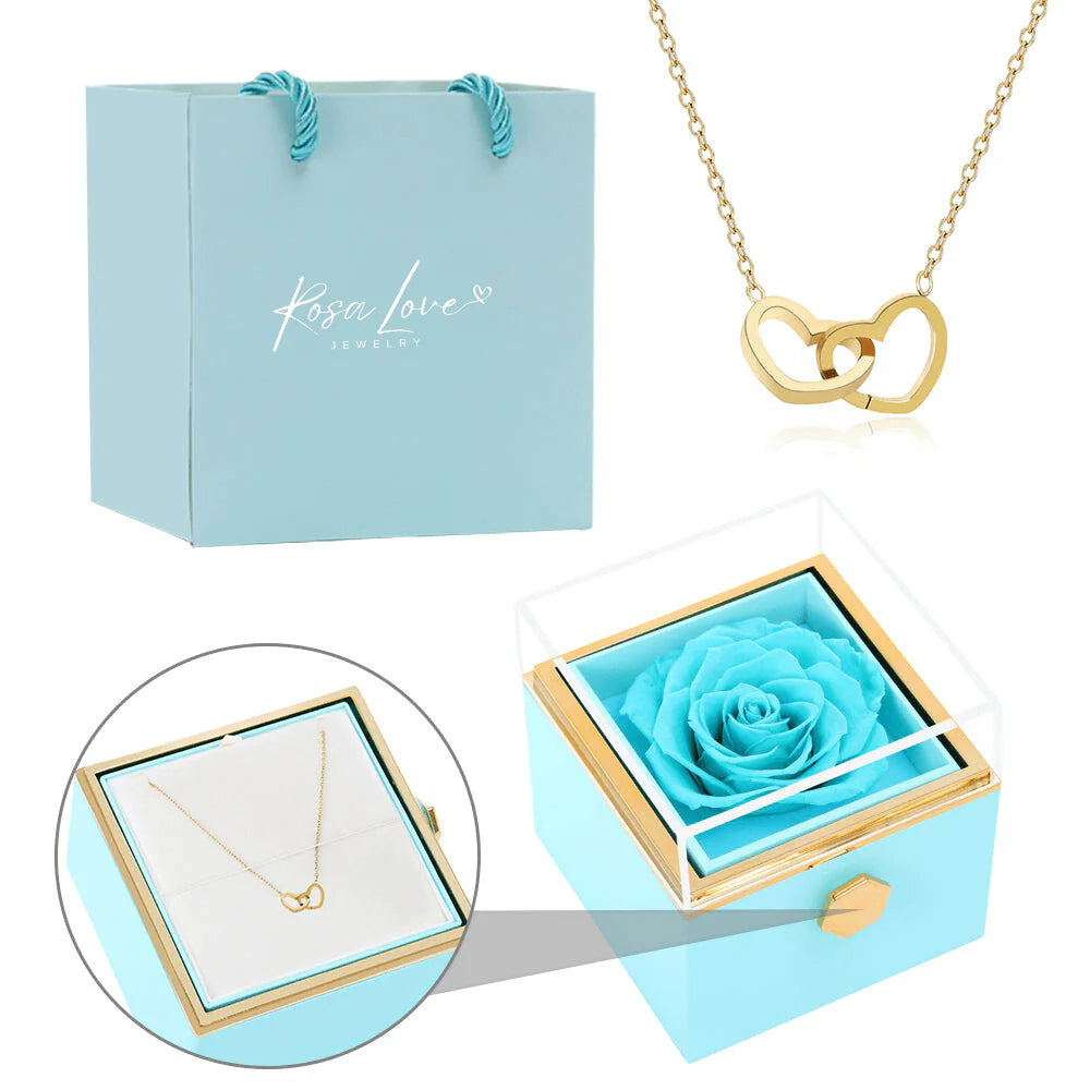 Coffret Rose Éternelle   Collier Gravé