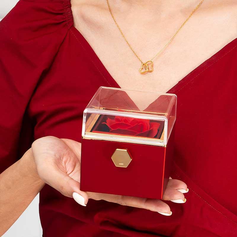 Coffret Rose Éternelle   Collier Gravé